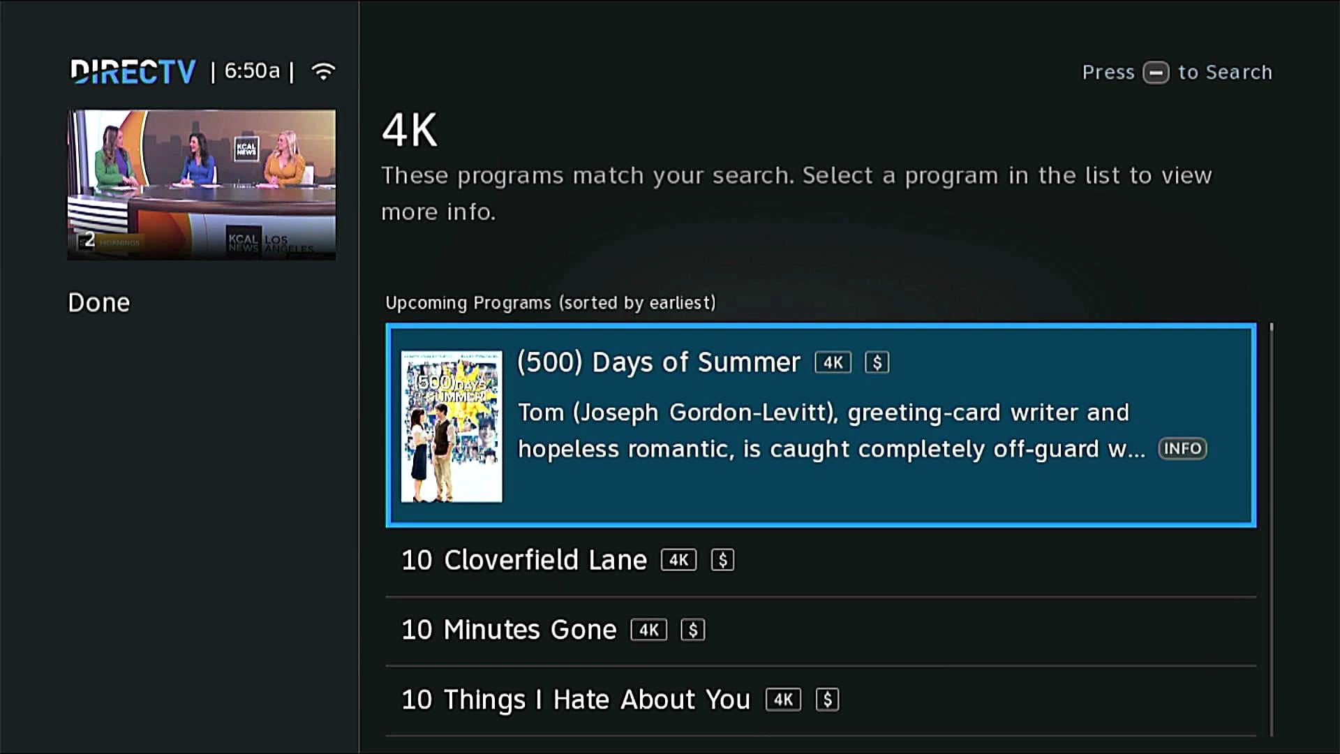 DIRECTV 4K Content