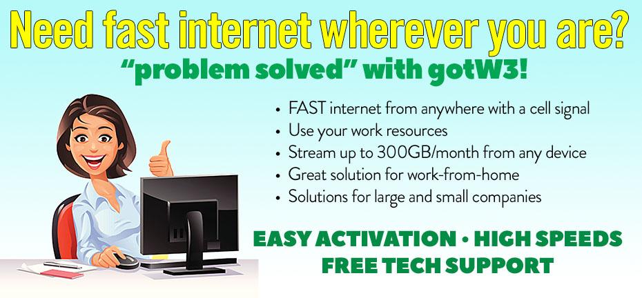 Up to 300GB per month internet wherever you are