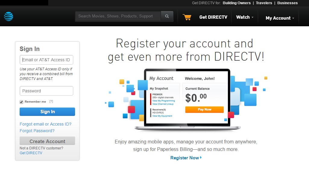 Step 1 Log Into Your DIRECTV Account Online