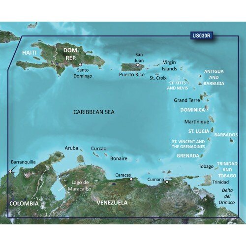 GARMIN Garmin BlueChartreg g3 Visionreg HD - VUS030R - Southeast Caribbean - microSDtradeSDtrade - 010-C0731-00
