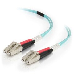 C2G LC 50-125 Duplex Multimode OM4 Fiber Cable Aqua 40ft 01007