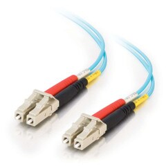 C2G LC 10Gb 50-125 Duplex Multimode OM3 Fiber Cable Aqua 98ft 01121