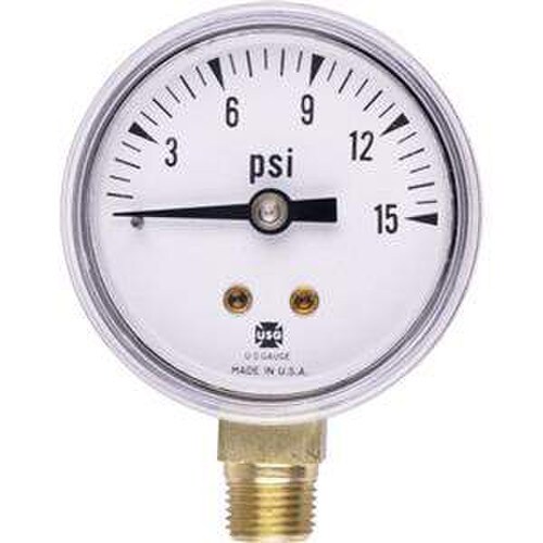 RFS Pressure Gauge 18in 0-15 PSIG Indoor 0120DSB15