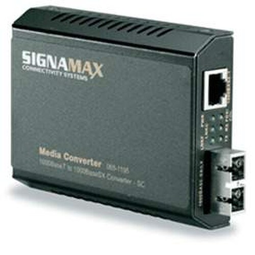 SignamaxAESP 065-1197 1000TX to 1000FX SC SM Media Converter 065-1197