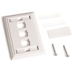 CommScope L Type Flush-Mounted Faceplate Three Port White 108168501