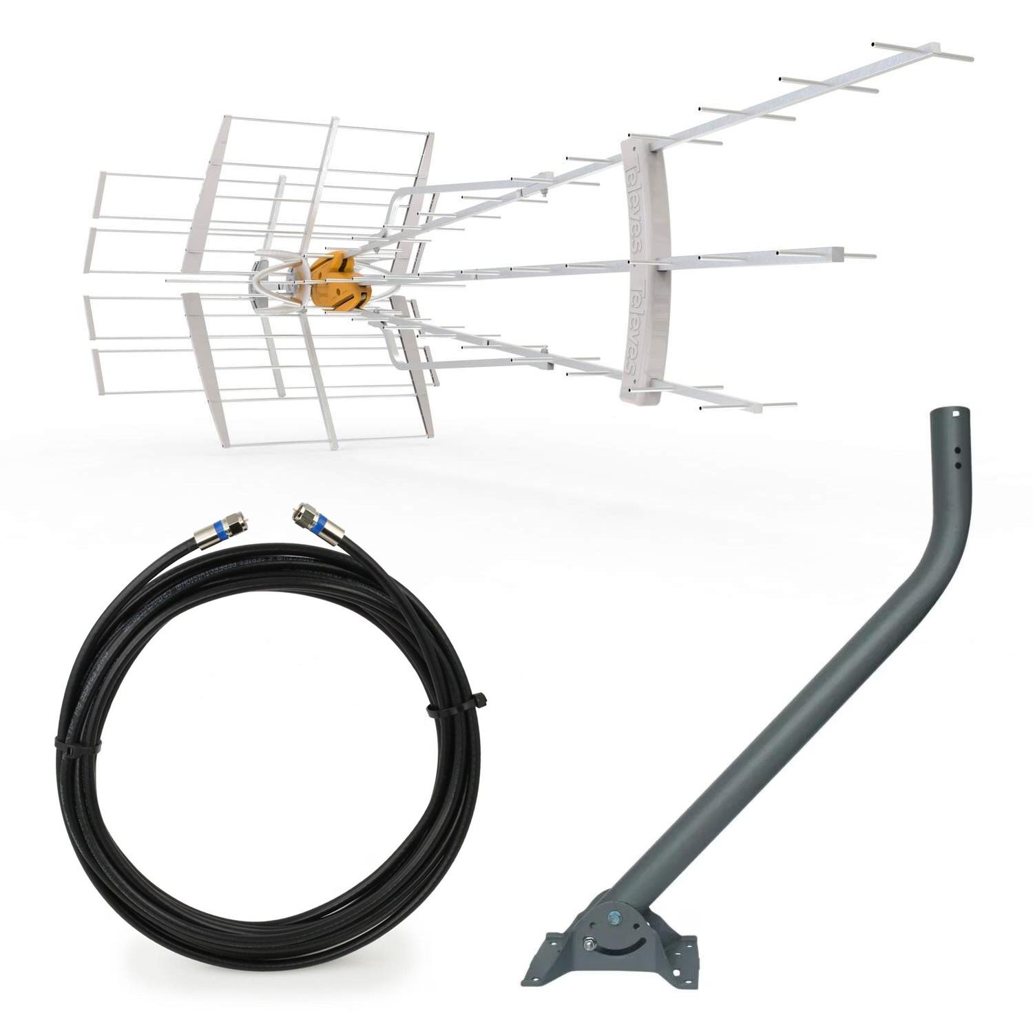 Televes DATBOSS Mix LR UHF VHF Long Range Outdoor TV Antenna Complete Setup Kit - Thumbnail 2