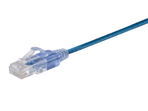 Tech Choice 10-Pack Slim Cat6A Ethernet Patch 5 Blue Cable 15158