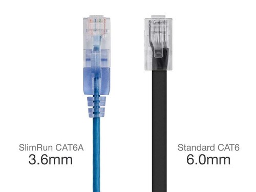 Tech Choice 10-Pack Slim Cat6A Ethernet Patch 5 Blue Cable 15158