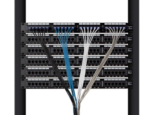 Tech Choice 10-Pack Slim Cat6A Ethernet Patch 5 Blue Cable 15158