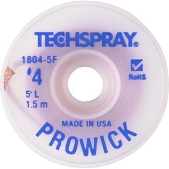 Techspray - Solder Wick Braid Size-4 0100inW x 5ftL Blue 1804-5F