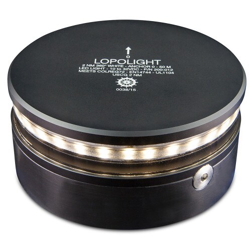 Lopolight 360deg White Anchor Light 2nm Vessels up to 164deg Horizontal Mounting 200-012-B