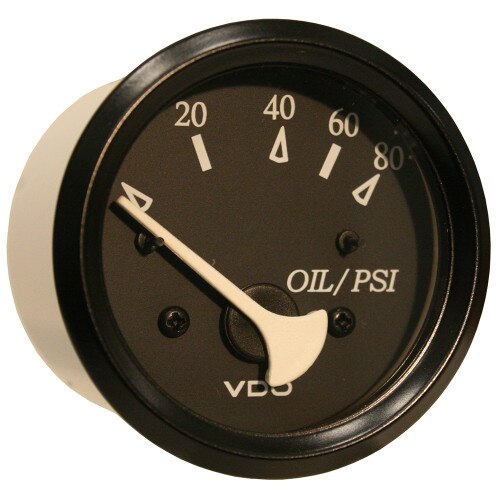 VDO Allentare Black 80PSI Oil Pressure Gauge 24033 Ohm Sender 12V (350