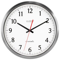 LaCrosse 14inch Ultratomic Analog Wall Clock 404-1235UA-SS