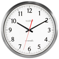 LaCrosse 14inch Ultratomic Analog Wall Clock 404-1235UA-SS