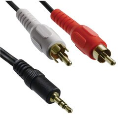 AXIS 41360 35mm Stereo Plug 2 RCA Plugs Y-Adapter 3ft
