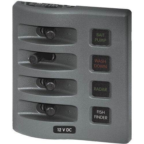 Blue Sea WeatherDeck 4-Position Water Resistant Switch Panel Grey 4304
