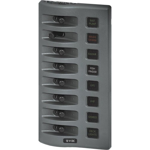 Blue Sea 8-Position Water Resistant WeatherDeck Fuse Panel 4308