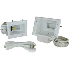 DATACOMM TV Cable Organizer w Duplex Power Solution 50-6623-WH-KIT