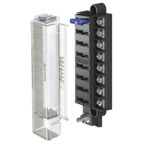 Blue Sea ST Blade Compact Fuse Blocks 8 Circuits with Cover 5046