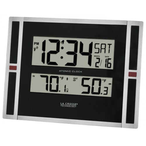 La Crosse Atomic Digital Wall Clock with In/Out Temperature (513149