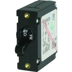 Blue Sea 20 Amp Single Pole Magnetic World Circuit Breaker Black 7212