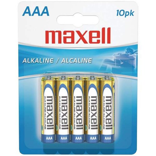 MAXELL 723810 - LR0310BP Alkaline Batteries AAA 10 pk Carded 723810-LR0310BP