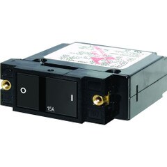Blue Sea A-Series 15 Amp Single Pole Flat Rocker Circuit Breaker White 7403