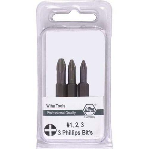 Wiha Tools - 3 Piece Phillips Power Bit Pack 2in 74150