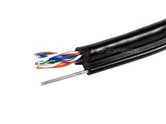 Tech Choice- 8111 1000ft 24 AWG Cat5e 350MHz UTP Solid Iron Riser Rated VW-1 Bulk Ethernet Bare Copper Cable Black 8111
