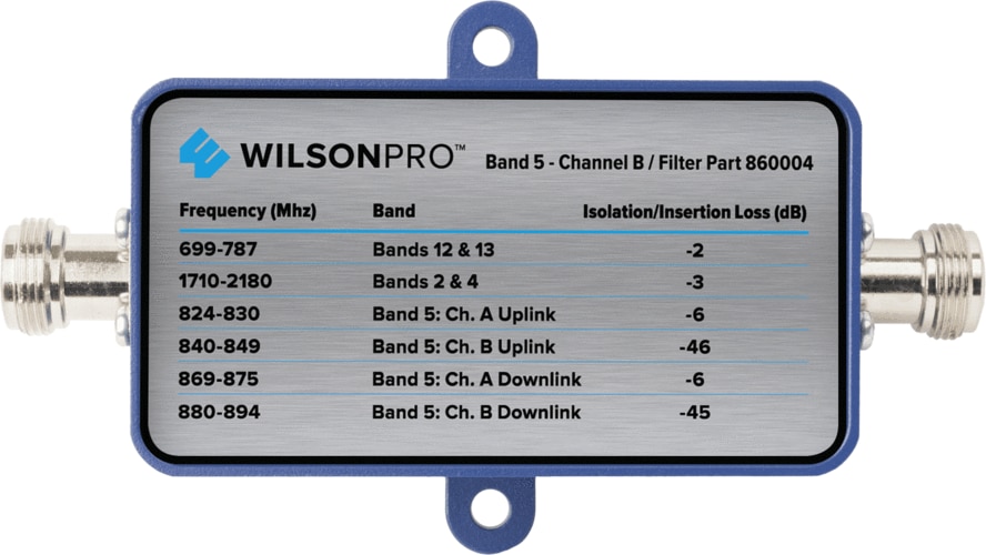 WilsonPro Band 5 Channel B Filter w N Connectors 860004