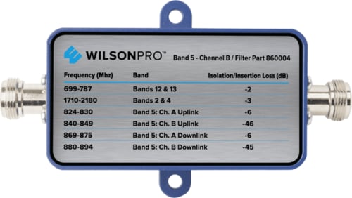 WilsonPro Band 5 Channel B Filter w N Connectors 860004