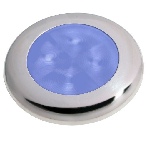 HELLA MARINE Hella Marine Polished Stainless Steel Rim LED Courtesy Lamp - Blue - 980503221