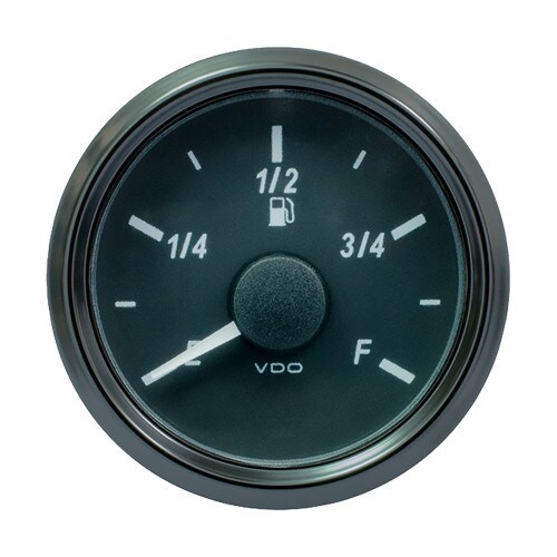VDO SINGLEVIU 52MM 2-116-Inch FUEL LEVEL GAUGE - EF SCALE 240-33 OHM
