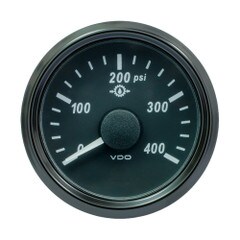 SingleViu 52mm 2-116-Inch Oil Pressure Gauge - 400 PSI - 0-180 Ohm A2C3833500030