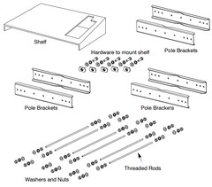 Westell Main Cabinet Battery Box Pole Mount Kit A90-BXA-PM05