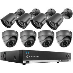 Amcrest- 960H 8-Channel 1TB DVR Security System with 4 Bullet and 4 Dome 800 TVL Cameras AMDV960H8-4B4D 