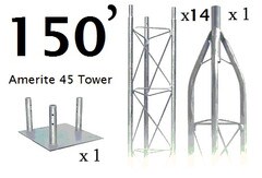 American Tower Amerite 45 Guyed Tower Kit 150ft 110mph AME45-15C