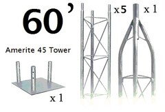 American Tower Amerite 45 Guyed Tower Kit 60ft 110mph AME45-6C