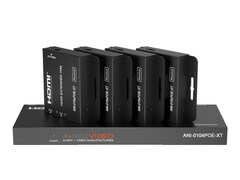 A-NeuVideo HDMI POE 1x4 Splitter Over CAT6 Extender ANI-0104POE-XT