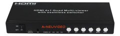 A-NeuVideo 4x1 HDMI Quad Multi-Viewer Seamless Switcher ANI-QUAD-LITE