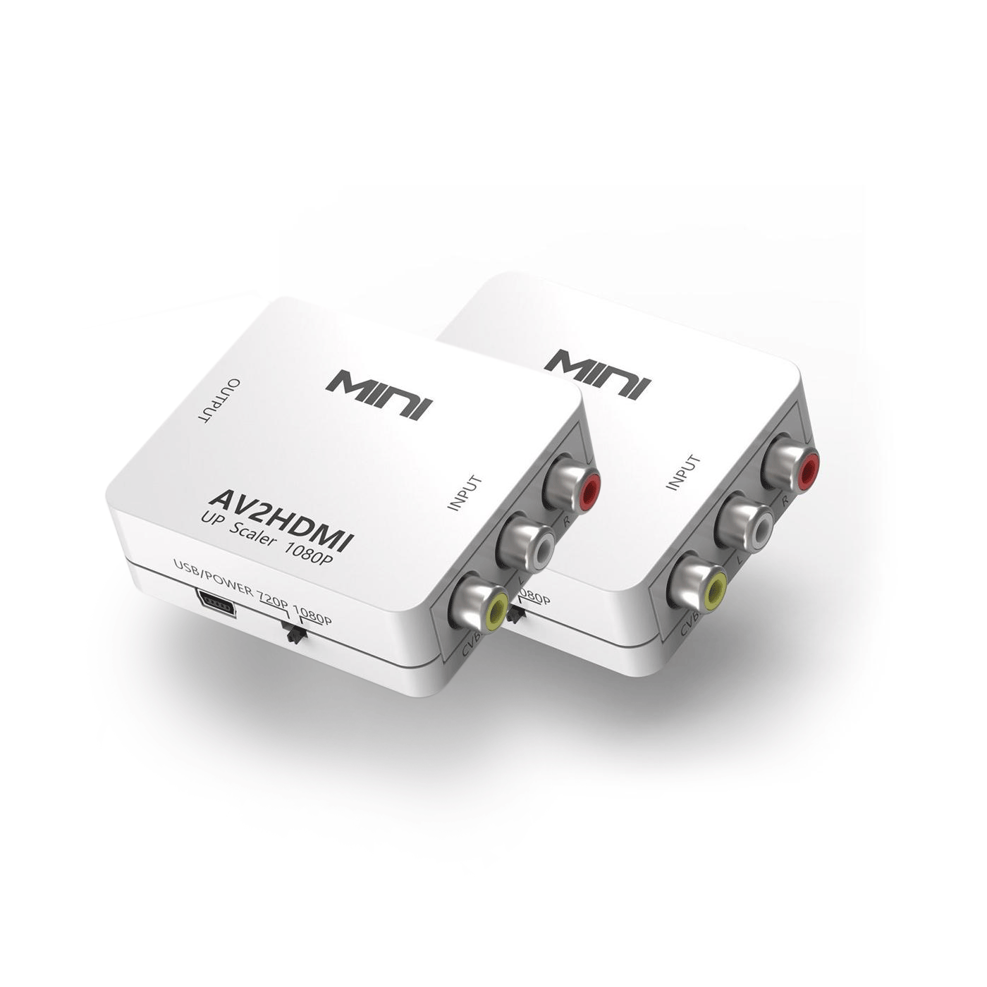 Tech Choice RCA Stereo Audio Video to HDMI ConverterScaler AV2HDMI-2PK