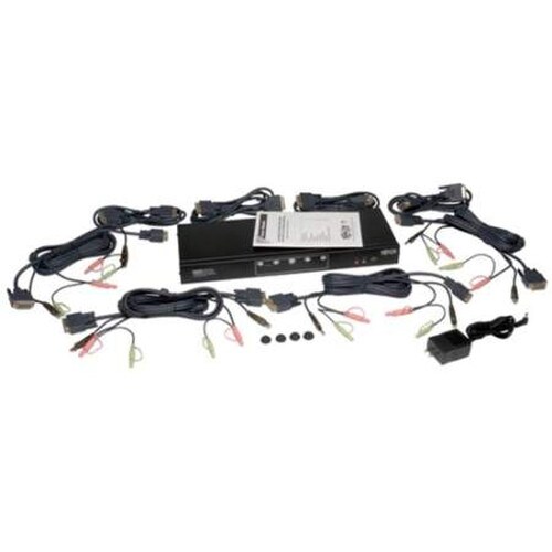 Tripp Lite 4-Port Dual Monitor DVI KVM Switch Audio USB 20 B004-2DUA4-K