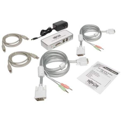 Tripp Lite 2-Port DVI USB KVM Switch with Audio and Cables B004-DUA2-K-R