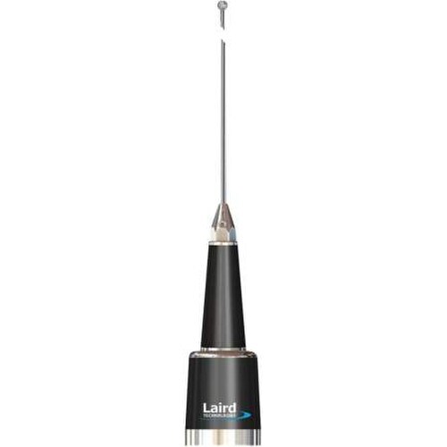Laird 144-174 MHz Chrome Elastomer 3dBi BlackSilver 48-Inch Whip B1443R