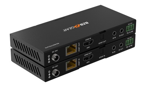 BZBGEAR 4K 18Gbps HDMI HDBaseT Extender w IRARCPoCRS-232 Audio EmbeddingDe-embedding up to 230ft