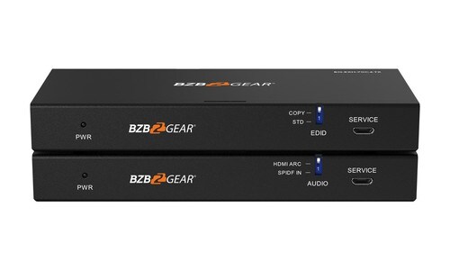 BZBGEAR 4K 18Gbps HDMI HDBaseT Extender w IRARCPoCRS-232 Audio EmbeddingDe-embedding up to 230ft
