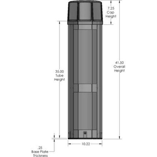 Ventev Outdoor Bollard with Octagonal Cap BLRD-FRPB-4210C1