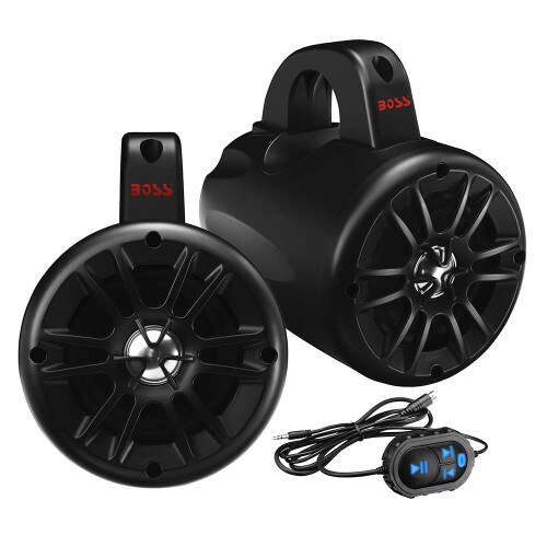 BOSS AUDIO Boss Audio 4quot BM40AMPBT Amplified Waketower Speakers - Matte Black - 500W - BM40AMPBT