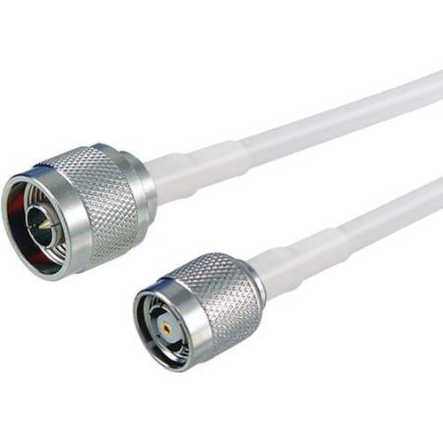 L-Com RP TNC Plug to N-Male Pigtail 1ft White 195 Series CA-RTPNMB001
