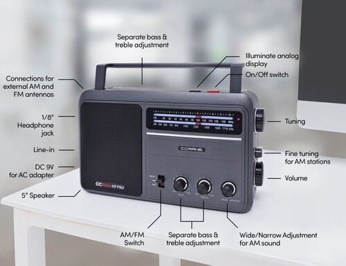 C Crane Portable CCRadio-EP Pro AMFM Radio with AC Adapter CEPRO
